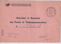 1976 - ENVELOPPE De SERVICE PTT De CENTRE CONTROLE MANDATS De LIMOGES (HAUTE VIENNE) ! - Civil Frank Covers