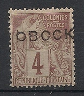 OBOCK - 1892 - N°Yv. 12 - Alphée Dubois 4c Lilas-brun - VARIETE OBCCK - Neuf Luxe ** / MNH / Postfrisch - Unused Stamps