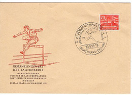 50299 - Berlin - 1953 - 20Pfg. Olympia-Stadion A. FDC M. SoStpl. BERLIN ... - LEICHTATHLETIK-... DEUTSCHLAND-ENGLAND - Atletiek