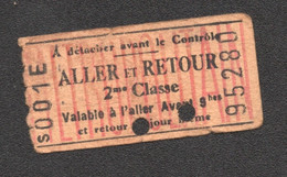 ANCIEN TICKET DE METRO PARIS  ALLER ET RETOUR 2EME CLASSE   C3346 - Europa