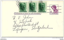 96 - 61 - Entier Postal Envoyé De Boston En Suisse - 1961-80