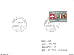 288 - 61 - Enveloppe Avec Oblit Spéciale "St-Maurice 515-1965 Abbaye De St-Maurice 1965" - Poststempel