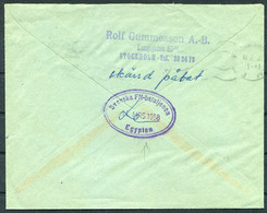 1958 Sweden Faltpost Svarsmarke Fieldpost Cover - Svenska FN Bataljonen Egypten, United Nations Egypt - Militari