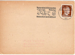 50437 - Deutsches Reich - 1942 - 3Pfg. Hitler EF A. DrucksKte. MaschStpl. BERLIN - ... RENNWOCHEN .... -> Mannheim - Hípica