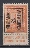 BELGIË - PREO - Nr 36 B  - ANVERS "13" ANTWERPEN- (*) - Typos 1912-14 (Lion)