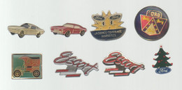 PINS PIN'S AUTO 564 AUTOMOBILE FORD LOGO MARSEILLE ESCORT DORE ET ARGENTE FABIS RETRO SAPIN NOEL LOT 8 PINS - Ford