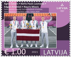 Latvia Lettland Lettonie 2021 (21) Latvia Basketball 3x3 Team - Olympic Champion - Tokyo 2020 - Lettland