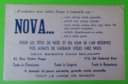 Buvard 647 - Linge NOVA - Chemise Bonneterie - Malakoff - Etat D'usage : Voir Photos - 21 X 13.5 Cm Environ - Année 1960 - Textile & Vestimentaire