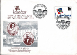 Luxembourg Luxemburg 1995 Lettre 52e Congrès FSPL  Cercle Philatélique Walferdange - Brieven En Documenten