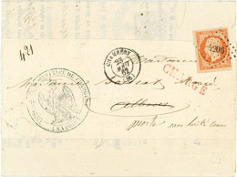 23 Aout 1862 N°16 Sur Lettre Chargée De Chambéry , Destinataire Morte Sans Héritier Connu - 1849-1876: Classic Period