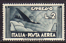 ITALIA REGNO ITALY KINGDOM 1934 POSTA AEREA ESPRESSO AEREO AIR MAIL SPECIAL DELIVERY LIRE 2 MNH BEN CENTRATO - Posta Aerea