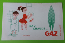 Buvard 655 - Eau Chaude ...gaz - Etat D'usage : Voir Photos - 21 X 13.5 Cm Environ - Année 1960 - Elektrizität & Gas