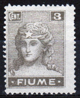 Fiume (Italy) 1919 Three Cent Stamp In Mint No Gum.  I Believe This Is Catalogue Number 33. - Occup. Iugoslava: Fiume