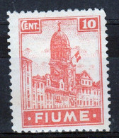 Fiume (Italy) 1919 Ten Cent Stamp In Mounted Mint.  I Believe This Is Catalogue Number 36. - Ocu. Yugoslava: Fiume