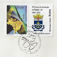 Brazil 2010 Cover Personalized Stamp + Commemorative Cancel 150th Anniversary Of Itajaí City Coat Of Arms Rebelo Family - Personalized Stamps