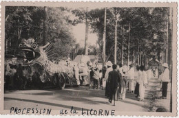 Carte Photo VIET NAM SAIGON Procession De La Licorne - Viêt-Nam