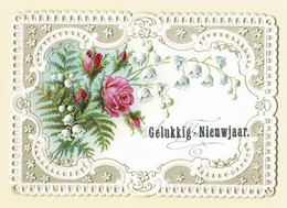 Bonne Annee Gelukkig Nieuwjaar Carte Dentellee Gaufree Embossed Canivet Fleurs Flowers Fam Mutsaers Tilburg - Flowers