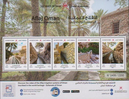 Oman 2019, Aflaj Of Oman In The World Heritage List, MNH S/S - Omán