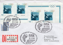 50514 - Bund - 1996 - 4@100Pfg. Sport '96 MiF A. R-Bf. SoStpl. FRANKFURT - JOSEF NECKERMANN ... -> Schwabenheim - Verano 1964: Tokio