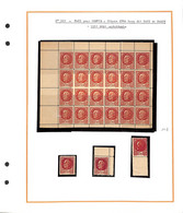 GUERRE -  FAUX POUR SERVIR - Pétain 1f50 Brun  -dit " FAUX DE PARIS " Bloc De 24 Timbres" (voir Scan Et Descriptif) - War Stamps