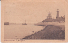 IJmuiden, Buiten-Vuurtoren En Semaphore (miniem Scheurtje Midden Boven) - IJmuiden