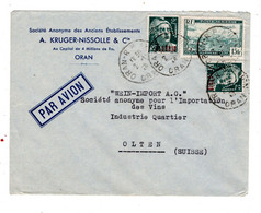 Algerie ,1946 , Perfore " AKN "en 2 Fr. Surchargee , 2 Timbres, Lettre Avion, Perfin Firmenlochung  #1596 - Covers & Documents