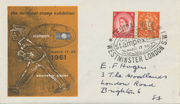 GB 1961 QEII 1/2d+2 1/2d W. Phosphor On Superb Souvenir Cover Stampex Central Hall Westminster London S.W.I - Storia Postale