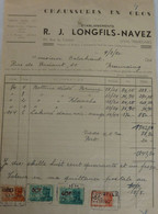 FACTURE Des CHAUSSURES EN GROS "R.J. LONGFILS-NAVEZ "à BINCHE - LEVAL-TRAHEGNIES De1950 -ANCIENNE BRASSERIE ! 2 Scans - Invoices