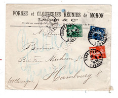 1906 , Perfore " F.C.R. "en 3 Timbres , Lettre Pour Allemagne  #1597 - Covers & Documents