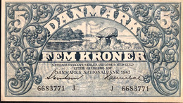 Denmark 5 Kroner, P-30h (1942) - AUNC - Danemark