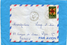Marcophilie*-lettre-Nouvelle Calédonie>Françe-cad-Bohraio- 1965-thematic--stamp-N°321 Fleur-deplanchéa - Covers & Documents
