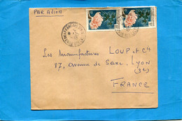 Marcophilie*-lettre-Nouvelle Calédonie>Françe-cadPont Des Français- 1963-thematic-2-stamp-N°293 Glaucus-corail - Covers & Documents