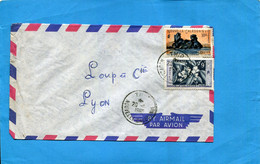 Marcophilie*-lettre- Nouvelle Calédonie>Françe-cad-1960-thematic-2-stamp-N°274+286 Le Café - Lettres & Documents