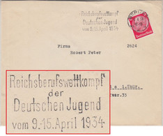 DR - Reichsberufswettkamp D. Deutschen Jugend Masch.werbestpl. Brief Berlin 1934 - Non Classés