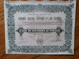 1928 - Société Anonyme Grand Hotel Pierre - 1er - De Serbie - Tourisme