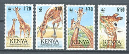 267 KENYA 1989 - Yvert 474/77 - Girafe WWF - Neuf ** (MNH) Sans Charniere - Kenya (1963-...)