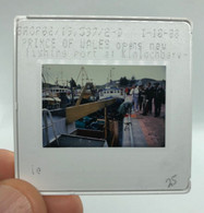 British Royal Family England 1988 Charles Prince Of Wales Color Slide At Kinlochbervie Port Scotland - Filmprojectoren