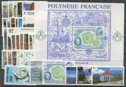 Polynesie Annees Completes (1986) N 246 A 271 Et PA 190 A 195 Et BF 12 - Années Complètes