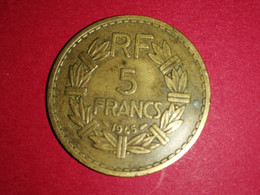 5 FRANCS LAVRILLIER BRONZE ALU.1945 TTB MONNAIE FRANÇAISE - Andere & Zonder Classificatie