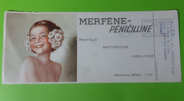 Buvard 668 Carte Circulée - Laboratoire Médial - Pénicilline - Fille -Etat D'usage- 24x10 Cm Environ - 1955 - Produits Pharmaceutiques