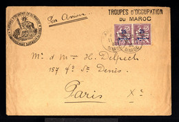 12180-FRENCH MOROCCO-MILITARY Troupes D'occupation AIRMAIL COVER RABAT To PARIS (france) 1922.Maroc.MARRUECOS.AERIEN - Briefe U. Dokumente