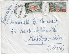 PARIS 60 Rue De La Convention 15° Pneumatique 1F Le Touquet 50c Cote D'Azur Yv 1355 1391 Dest Neuilly Ob 15 10 1964 - 1961-....