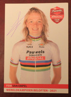 Cyclisme : Cyclo Cross ;  Fem Van Empel  Pays Bas , Championne Du Monde Espoirs , Avec Dédicace Signature - Cyclisme