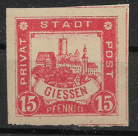 Privatpost Gießen, Schöner Ungebrauchter Wert Privat-Stadt-Post-Gesellschaft Vom Januar 1888 - Sello Particular