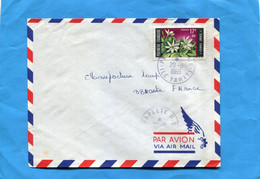 Marcophilie*-lettre -Polynésiec>Françe-cad- Lle De Tahiti 1969-  Stamps-N°65 Fleur De Tiaré - Brieven En Documenten