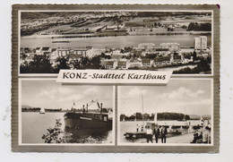 5503 KONZ - KARTHAUS, Gesamtansicht, Hafen, Mosel - Frachtschiff "WIEDERSEHEN" - Konz