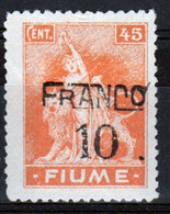 Fiume (Italy) 1919 Ten Overprinted On 45 Stamp In Mounted Mint.  I Believe This Is Catalogue Number 93. - Joegoslavische Bez.: Fiume