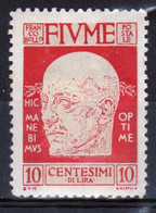 Fiume (Italy) 1920 Ten Cents Stamp In Mounted Mint. - Joegoslavische Bez.: Fiume