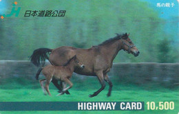 Carte Prépayée JAPON - ANIMAL - CHEVAL  - HORSE JAPAN Prepaid Highway Card - BE HW 362 - Horses