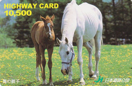 Carte Prépayée JAPON - ANIMAL - CHEVAL  - HORSE JAPAN Prepaid Highway Card - BE HW 363 - Chevaux